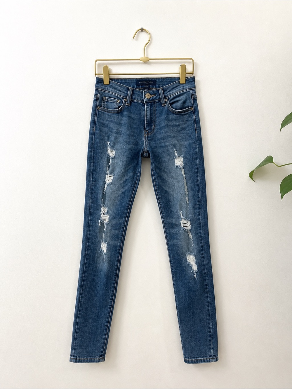 Flying Monkey Distressed Skinny Jeans Women’s Size 26 Medium Wash